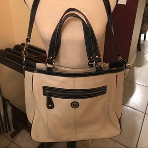 Coach navy and off white purse